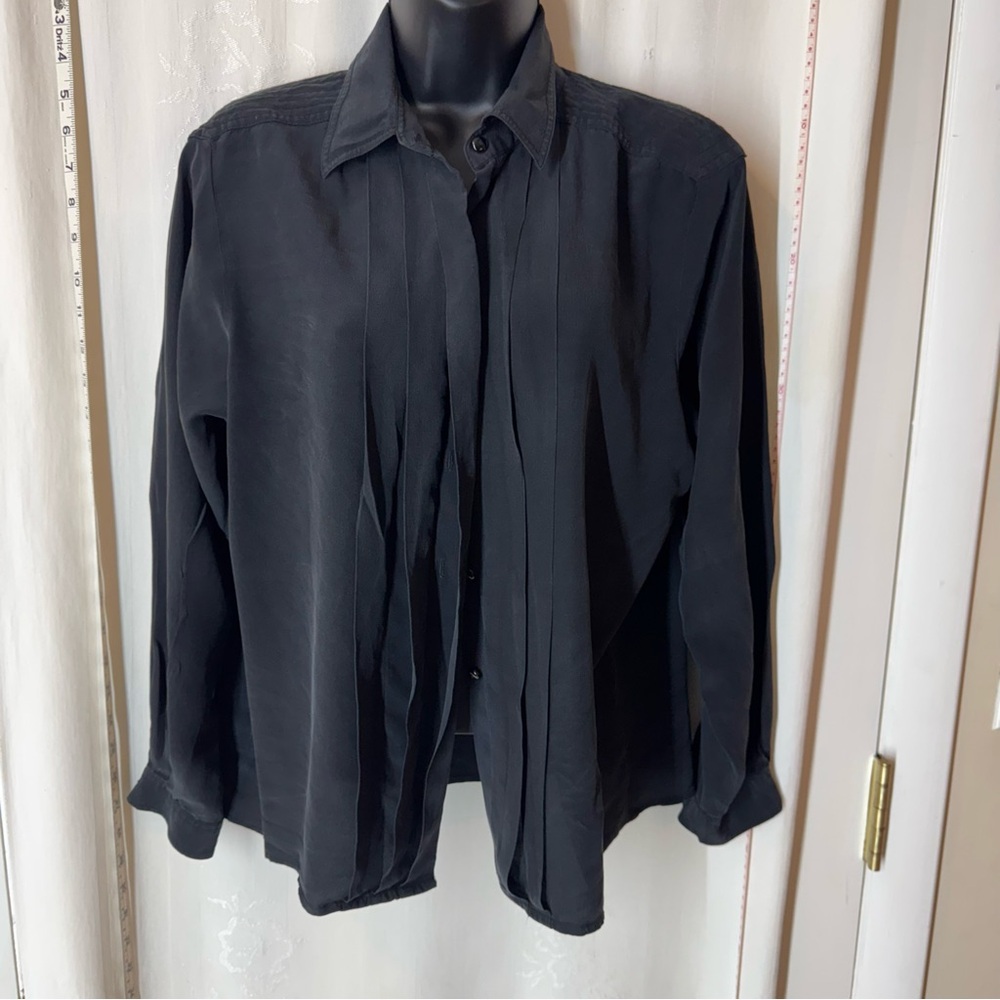 Vintage Women's Jordan New York Pleated Silk Blouse